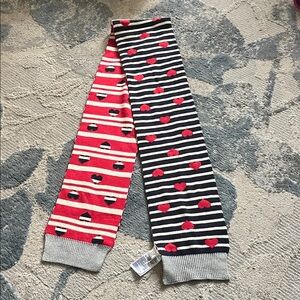 GAP Kids Red and Navy Heart Striped Scarf